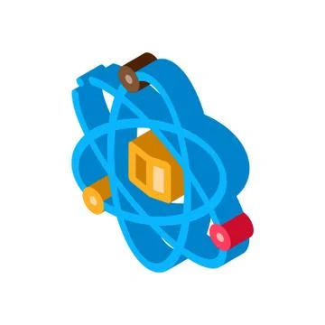 Atom Chemistry Study isometric icon vector illustration Stock Illustration