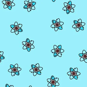 Atom chemistry vector seamless pattern Stock Illustration