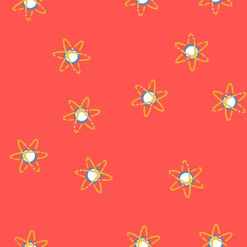 Atom chemistry vector seamless pattern Stock Illustration