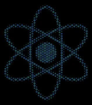 Atom Collage Icon of Halftone Bubbles Stockillustratie