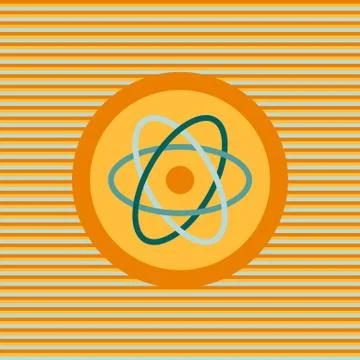 Atom color flat icon Stock Illustration
