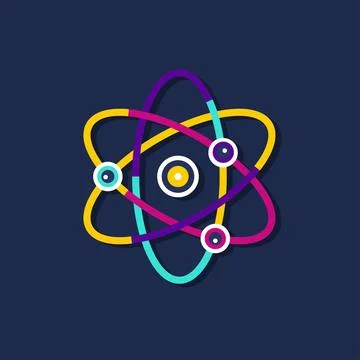Atom colorful icon design. Vector illustration Stock Illustration