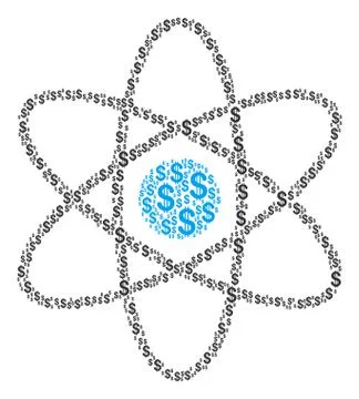 Atom Composition of Dollar Stock Illustration