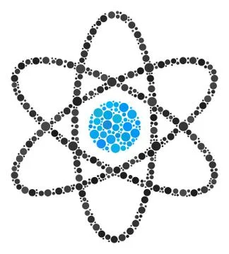 Atom Composition of Filled Circles Illustrazione stock
