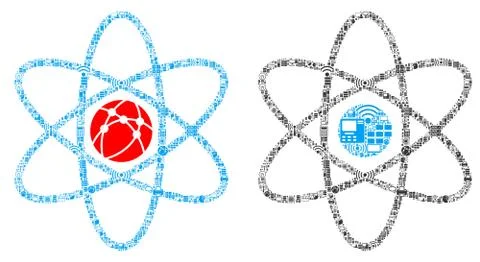 Atom Composition Icon for BigData and Computing Ilustração Stock