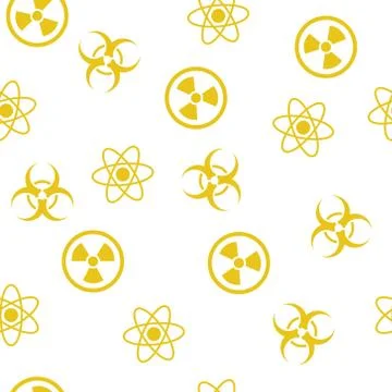 Atom Danger Seamless Seamless Flat Vector Pattern Stock Illustration