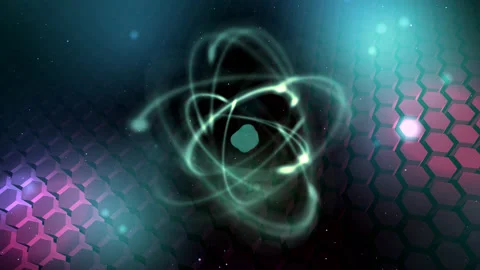 Atom. Decay reaction.Technological process Stock Footage 142644075