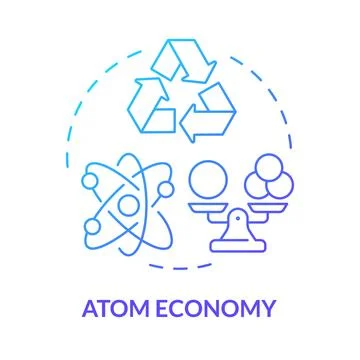 Atom economy blue gradient concept icon 스톡 일러스트