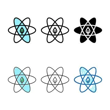 Atom ecosystem color icon variants vector Illustrazione stock