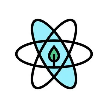 Atom ecosystem color icon vector illustration Stock Illustration