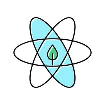 Atom ecosystem color icon vector illustration Stock Illustration