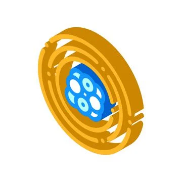 Atom electron isometric icon vector illustration Stock Illustration