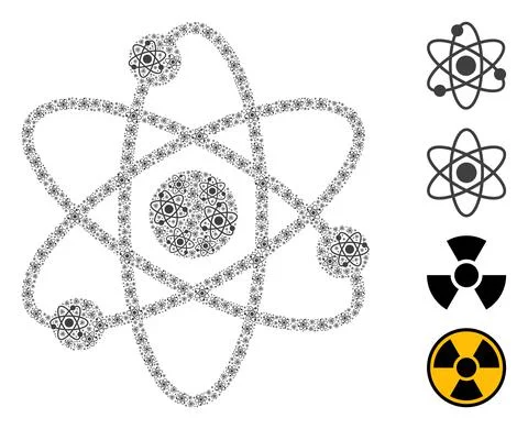 Atom Electrons Icon Fractal Composition Illustrazione stock