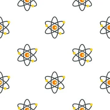 Atom with electrons pattern seamless Stock Illustration