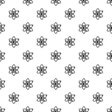 Atom with electrons pattern, simple style イラスト素材
