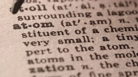 Atom - Fake dictionary definition of the word with pencil underline Video stock 51938399