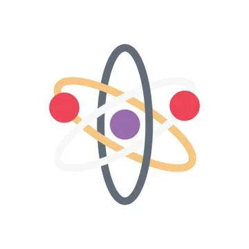 Atom flat color icon Stock Illustration