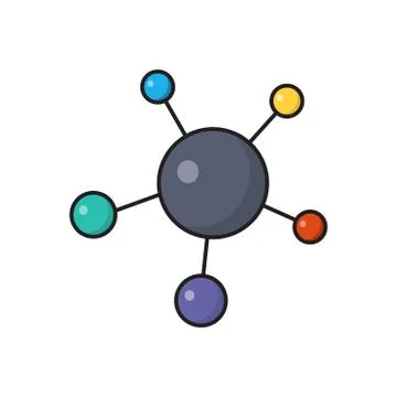 Atom flat color icon Stock Illustration