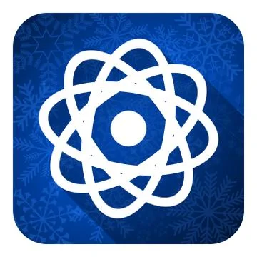 Atom flat icon, christmas button. Stock Illustration