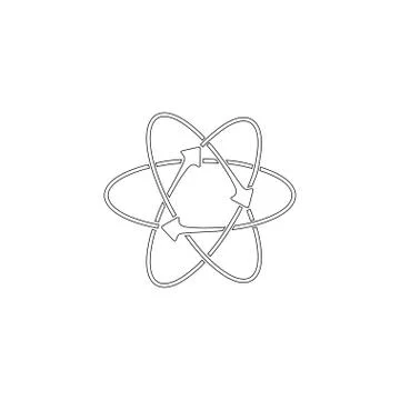 Atom. flat vector icon Illustrazione stock