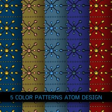 Atom floating and chrome molecule over background Stock Illustration