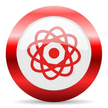 Atom glossy web icon Stock Illustration