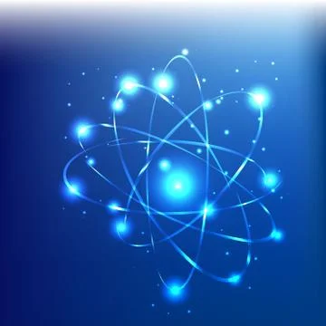 Atom glowing Stock Illustration