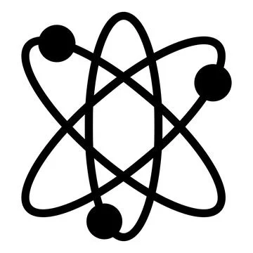 Atom glyph icon vector illustration isolated on white background Stock Illustration