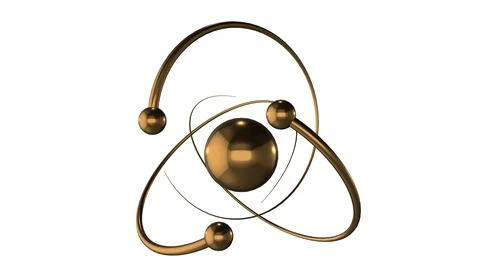 Atom golden spin loop Stock Footage 87251053