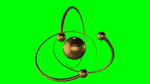 Atom golden spin loop Stock Footage 87251122