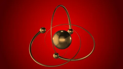 Atom golden spin loop Stock Footage 87251203