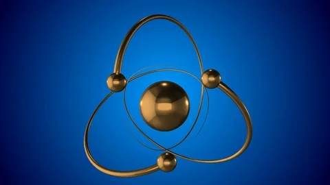 Atom golden spin loop Video stock 87251326