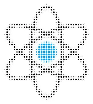 Atom Halftone Icon Illustrazione stock