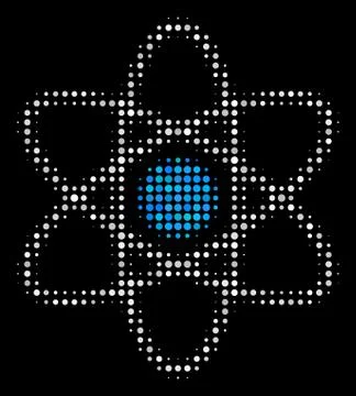 Atom Halftone Icon Stockillustratie
