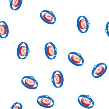 Atom hydrogen isometric icon seamless pattern Illustrazione stock