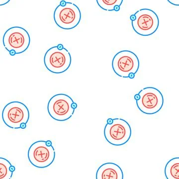 Atom hydrogen vector seamless pattern Stock Illustration