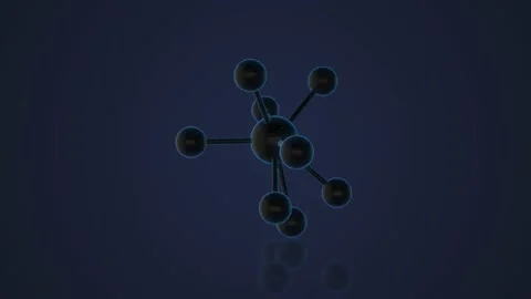 Atom icon animation 3D rotation for video production Stock Footage 146915641