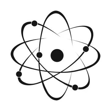 Atom icon black. Single education icon from the big school, university black. Stock-Illustration