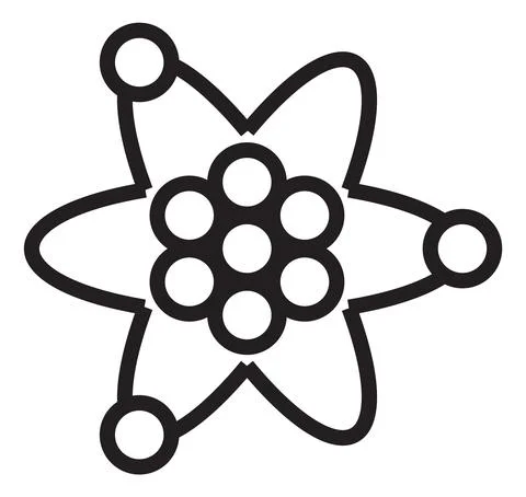 Atom icon. Chemical element. Nuclear symbol. Science sign Stock-Illustration