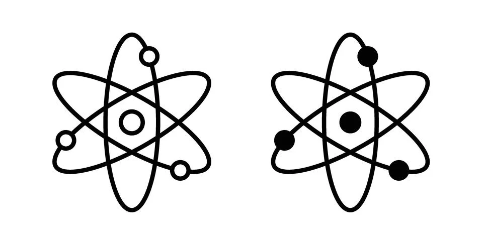 Atom icon concept. best for web design Ilustración de archivo