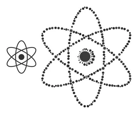 Atom Icon - Contagious Collage Stock Illustration