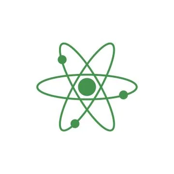 Atom icon. Creative logo. Green ecological sign. Protect planet. Vector. Stock Illustration