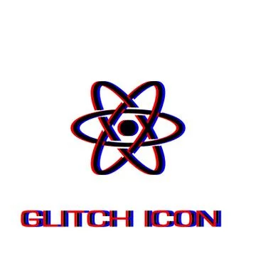 Atom icon flat Stock Illustration