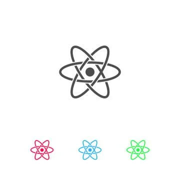 Atom icon flat Stock Illustration