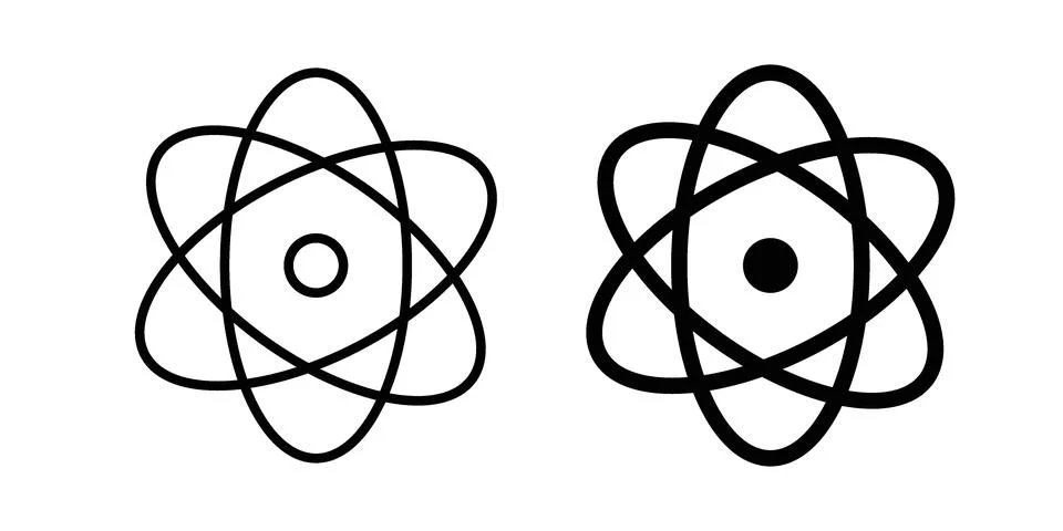Atom icon graphic element. web icon set Ilustración de archivo