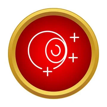Atom icon illustrating physics and science concept Stock Illustration