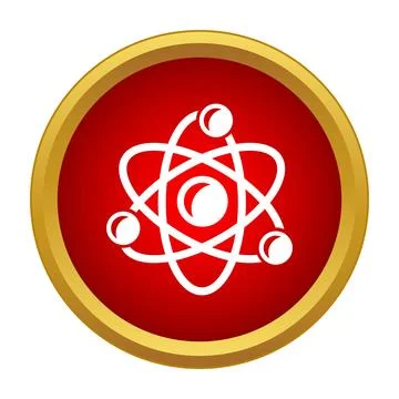 Atom icon illustrating science, physics, and chemistry concepts Stock Illustration
