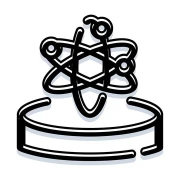 Atom icon illustrating science, physics, and chemistry concepts 스톡 일러스트