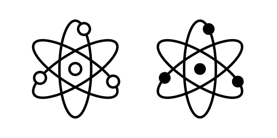 Atom icon illustration. Pixel perfect vector graphics Stock Illustration