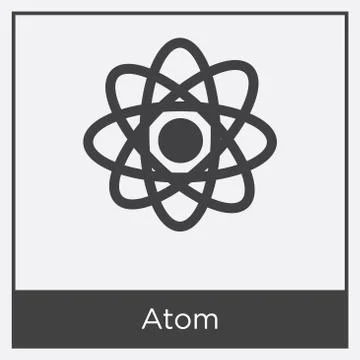 Atom icon isolated on white background Free Stock Illustration